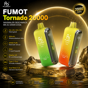 Fumot Tornado – 20 000 Bouffées – 2 % de Nicotine